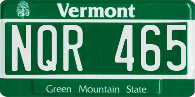 VT license plate NQR465