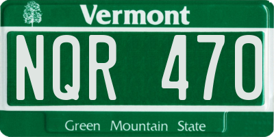 VT license plate NQR470