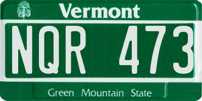 VT license plate NQR473