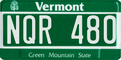 VT license plate NQR480