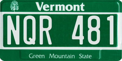 VT license plate NQR481