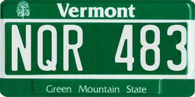VT license plate NQR483