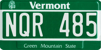 VT license plate NQR485