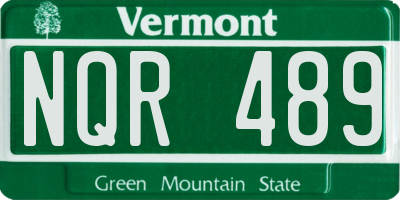 VT license plate NQR489