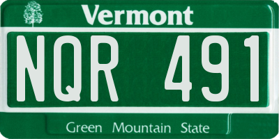 VT license plate NQR491