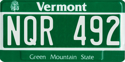 VT license plate NQR492