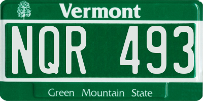 VT license plate NQR493