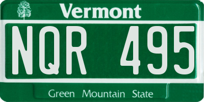 VT license plate NQR495