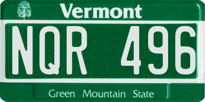 VT license plate NQR496