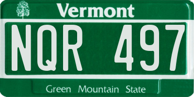 VT license plate NQR497
