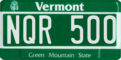 VT license plate NQR500
