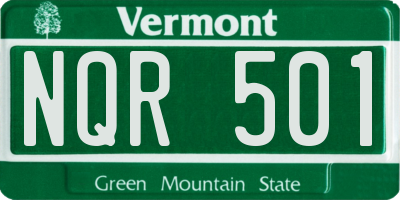 VT license plate NQR501