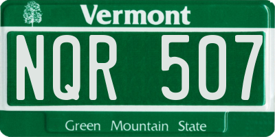 VT license plate NQR507