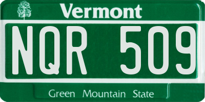 VT license plate NQR509