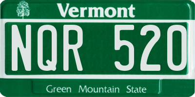 VT license plate NQR520