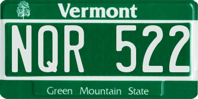 VT license plate NQR522