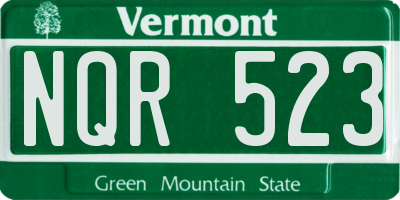VT license plate NQR523