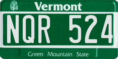 VT license plate NQR524