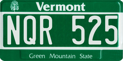 VT license plate NQR525