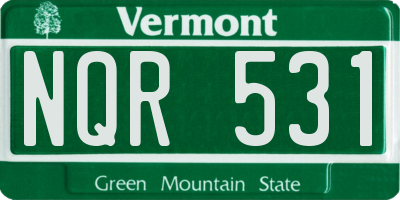 VT license plate NQR531