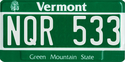 VT license plate NQR533