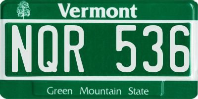 VT license plate NQR536