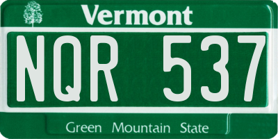 VT license plate NQR537