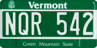 VT license plate NQR542