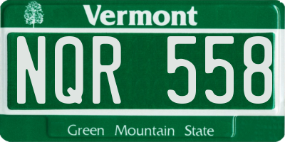 VT license plate NQR558