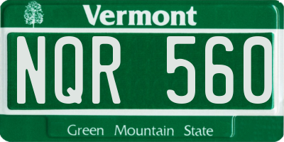 VT license plate NQR560