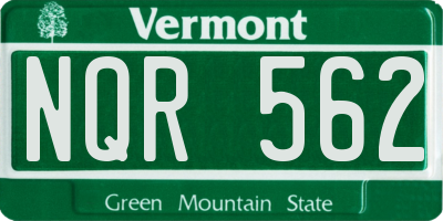 VT license plate NQR562
