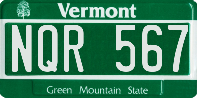 VT license plate NQR567
