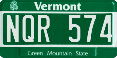 VT license plate NQR574