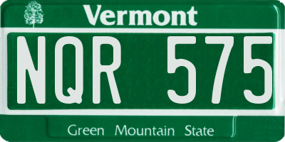 VT license plate NQR575