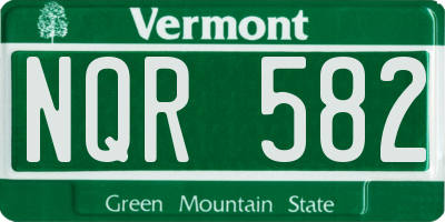 VT license plate NQR582
