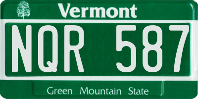 VT license plate NQR587