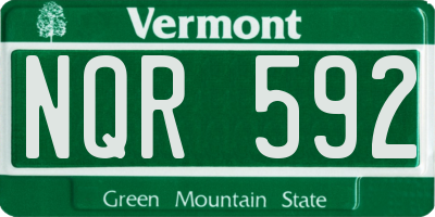 VT license plate NQR592