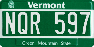 VT license plate NQR597