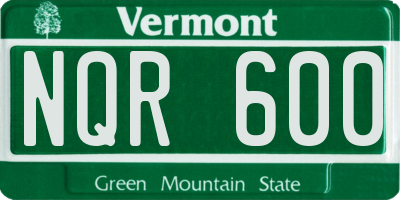 VT license plate NQR600
