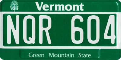 VT license plate NQR604