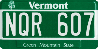 VT license plate NQR607