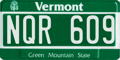 VT license plate NQR609