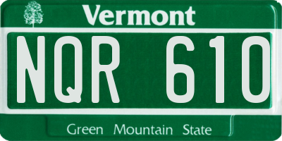 VT license plate NQR610