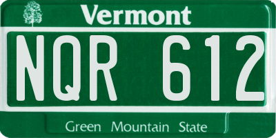 VT license plate NQR612