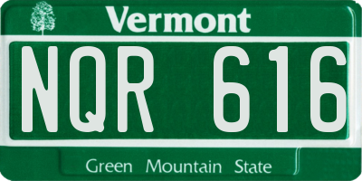 VT license plate NQR616