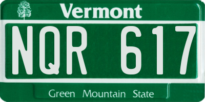 VT license plate NQR617