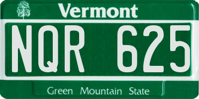 VT license plate NQR625
