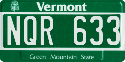 VT license plate NQR633