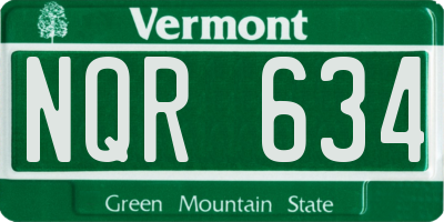 VT license plate NQR634