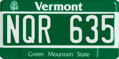 VT license plate NQR635